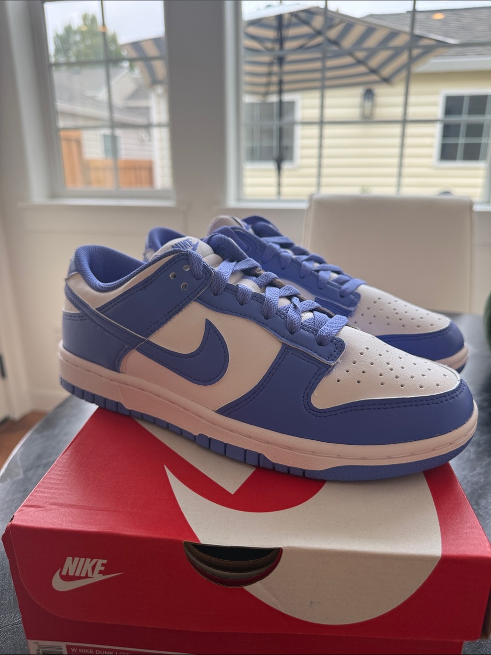 Nike Women’s Dunk Low - White and Light Blue
